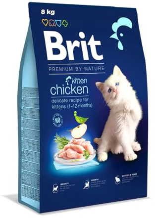 Brit Premium by Nature torrfoder för kattungar och ammande katter, smak kyckling, 8 kg