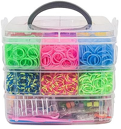 LOVIVER Gummibänder-Armband-Set, Loom-Armband-Herstellungssets, Zubehör DIY, Kunst-Bastelsets, bunt, Gummi, Looms-Bänder für Kinder, Geburtstag, Geschenke, S