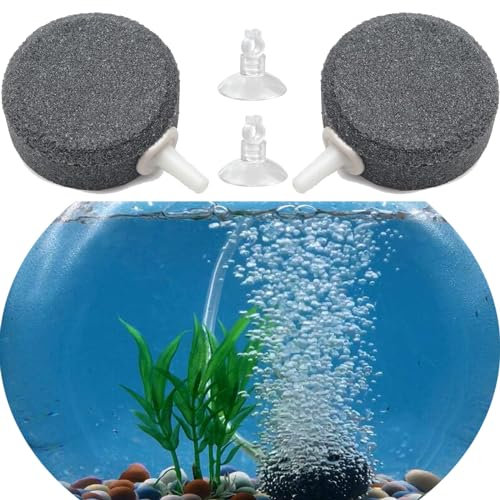 Aquarium Luftstein, 2 Pcs Aquarium Luftausströmer, 4 cm Ausströmersteine für Aquarien,sprudelstein für Aquarium Aquarium , Sauerstoffsteinscheibe, Blasendiffusor, für kleine Teiche und DWC Reservoirs