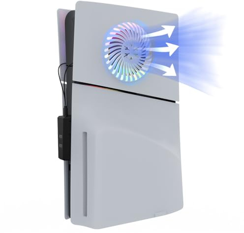 P5 Slim Faceplates Obere Schutzhülle, RGB Lichter Links und Rechts Upper Cover Staubdichtes ABS-Kühlkörper Case für PS5 Slim 2023 Konsolen Faceplates (Weiß Obere Hülle 2 Stück)