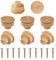 Kacrilidi 8 Piezas Pomos de Ratán para Gabinete, Tiradores Redondos de Madera, Pomos Madera de Ratán Tiradores Cajones Madera con Tornillos, para Cajones, Cocina, Armarios, Muebles, Aparador