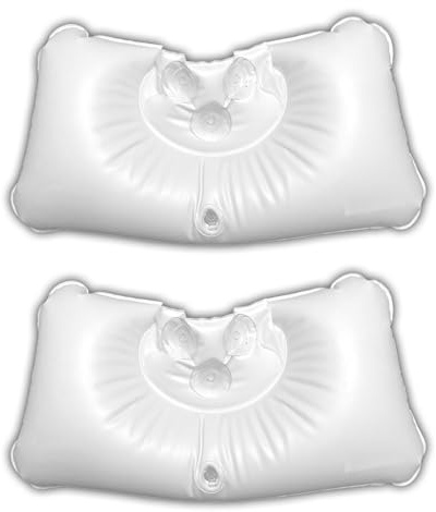 2X Aufblasbares Badewanne Nackenkissen mit Saugnäpfen 47 x 24,7 cm Badekissen Kopfstütze Wannenkissen