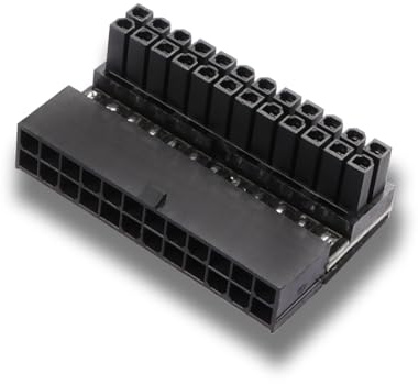 YAODHAOD Adaptador ATX de 24 pines de 90 grados, adaptador rectangular para placa base ATX de escritorio