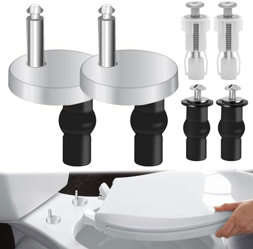 Soft Close Toilet Seat Hinges, 6pcs Replacement, 45mm Blind Hole