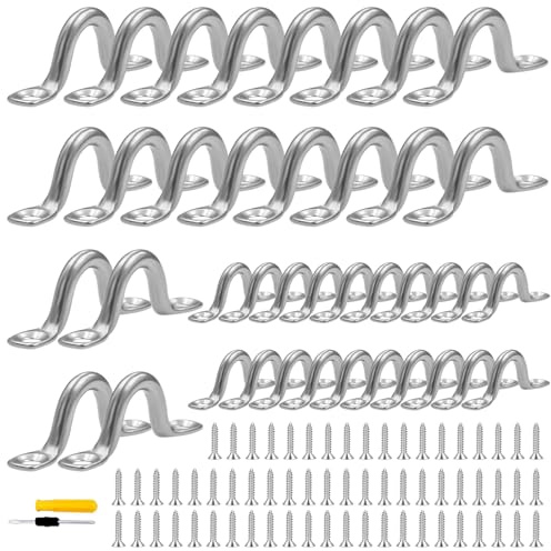 xianzhanEU Pontet INOX, 6 mm/8 mm, en Acier Inoxydable, 40 Pcs | 2 Tailles Différentes de Acier Inoxydable Pontet avec 80 Vis et 1 Tournevis pour Bateau, Kayak et Canoë