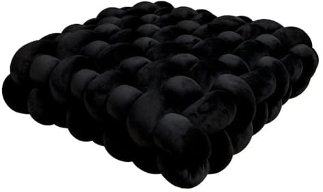 1 coussin carré noué oreiller esthétique nordique chaise de bureau coussin décoratif en peluche dormeuse noué à la main coussin noir 30 x 50 x 12 cm