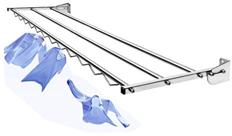 CZAOERXB Wäscheständer, an der Wand montierter Wäscheständer, zusammenklappbarer Wäscheständer aus Edelstahl, für den Innenbereich, Balkon, Schuhtrockner, Fensterbank, Haushaltswäschestände