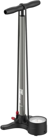 LEZYNE Sport Floor Drive 3,5 Pompa da pavimento ad alta pressione per bicicletta con display analogico da 8,9 cm – Pompa per pneumatici da 220 PSI durevole per biciclette da corsa / da corsa – ABS-1