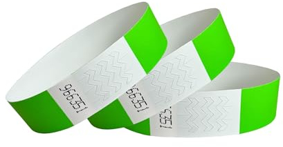 CINTAPUNTO® Pack of 200 Neon Green Wristbands 3/4 inch (19x250mm), Cinta® Premium Neon Wristband, Entry Bands for Events Arm Bands Party Secure Wristbands for Clubs, Concert