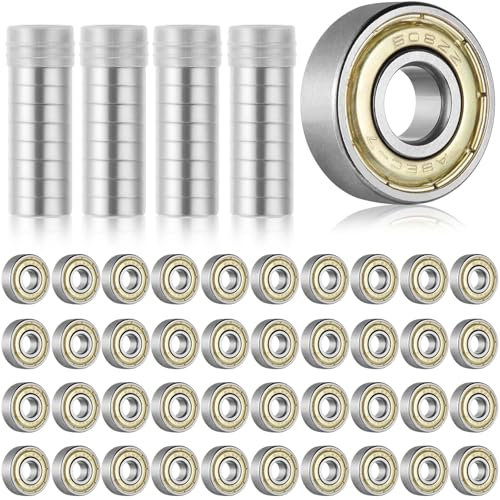 40 Packs 608zz Ball Bearing, Longboard Roller Skate Bearing, 608 ZZ Kugellager, Skateboard Kugellager 608, for skateboards, scooters, inline skates, 8mm x 22mm x 7mm