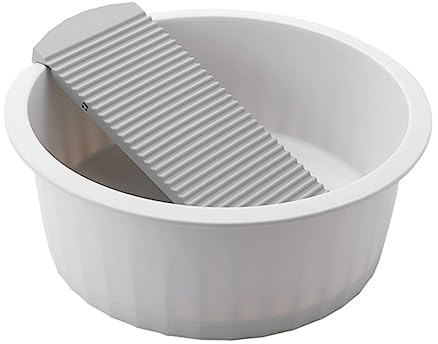 BCOATH Plastic Washbasin with Washboard for Hand Washing Clothes Thickened Design for Laundry Durable Household Washing Supplies