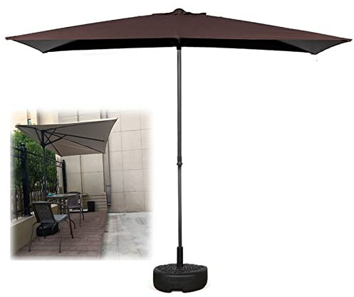 Modern Stylish Balcony Half Parasol Garden Umbrella with Adjustable Height t for Small Spaces or Against a Wall/Window Half Round Base Included