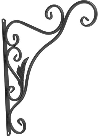 IWOWHERO Metall-wandbehangkorb Blumentopf Robuster Eisen-aufhänger Für Outdoor-garten- Weiß
