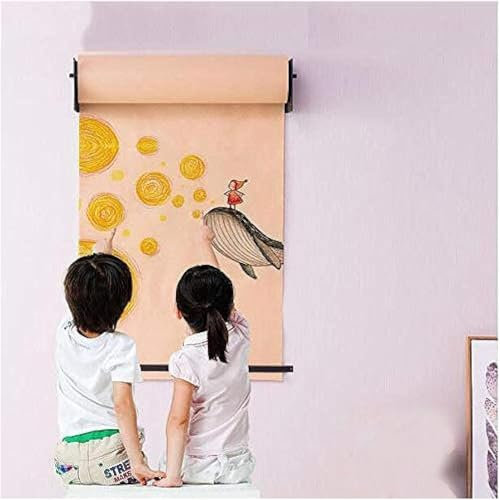 HynJGih Nachrichtentafel Kraftpapier Rolle Kraftpapierspender und -Schneider – for Büro/Küche/Kinderzimmer, wandmontiertes Kinder-Doodle-Zeichenbrett