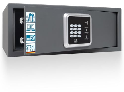 Profirst Elektronik Möbeltresor DIGISAFE RFID-Schloss Notöffnung möglich Innenbeleuchtung Filzeinlage Möbeleinsatztresor inkl. Befestigungsmaterial