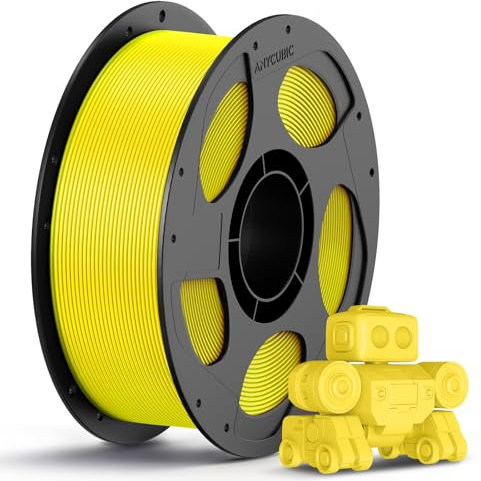 ANYCUBIC PLA Filament 1,75mm, Refill PLA und Spool Kit, 3D Drucker Filament PLA, Vakuumverpackung, Intelligente Identifikation, 1KG Gelb
