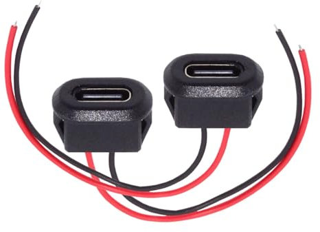 CY Connecteur 2 pièces/ensemble DIY OEM Type-C USB-C femelle prise vers 2 broches câble ouvert loquet montage type DC 5 V alimentation