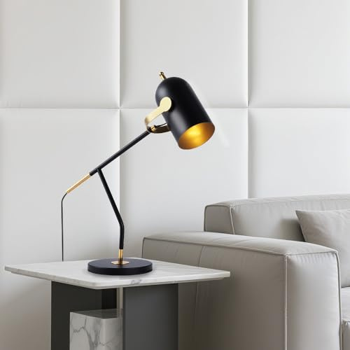 ELINKUME Industrielle Schreibtisch lampe zum Lesen,moderne Metall 3 Farbe Task Lampe,23.6 schwarze Schreibtisch Light,kleine Nachttisch E26 Lampe für Home Office,Schlafzimmer,Studie(Ohne Glühbirnen)