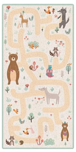micasia Korkteppich rutschfeste Oberfläche Kinderzimmer Bodenschutz - Naturprodukt - Kinder Modern 3,5mm dünne Kork Bodenmatte bunt Kinderteppich trittsichere Matte 2640 (40x80cm)