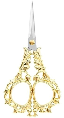 Vintage broderisax sysax, guld vass liten, antik stil rostfritt stål pysselsax för tyg tråd handarbete gör-det-själv skärning sömnad pysseltillbehör verktyg