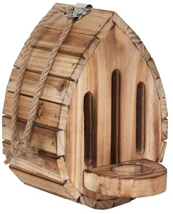 Maison papillon en bois naturel à suspendre avec plate-forme d'alimentation pour jardin, abri, maison papillon en bois avec plate-forme d'alimentation