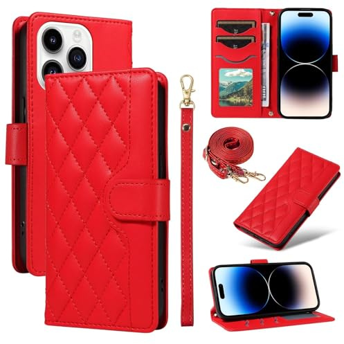 WOWUDI Compatible con Funda Motorola Moto G22 / E32 4G con 3 Ranuras para Tarjeta,Libro Caso Cubierta la Tapa magnética Protector de Billetera Cuero -Rojo