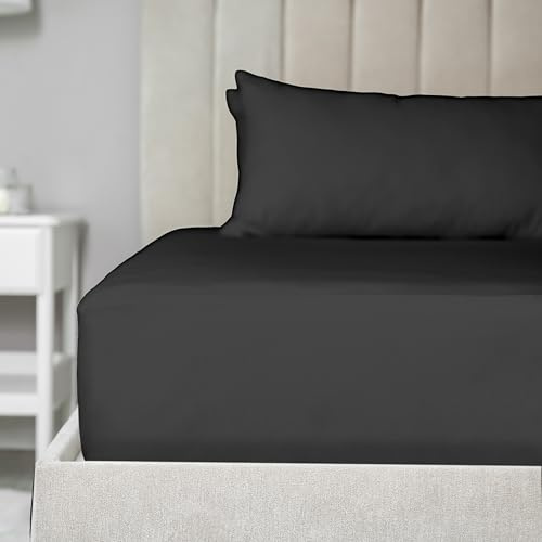 CB Home & Style Jersey Spannbettlaken Spannbettuch 100x200cm 150x200cm 180x200cm Steghöhe 30cm 100% Baumwolle hautsympathisch atumngsaktiv Sanfor Knit bügelfrei (Anthrazit/Dunkelgrau, 100x200cm)