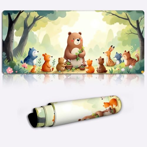 woodland learning circle Gaming Mouse Pad Non-Slip Rubber Base Pad Office Home Novelty Printed Desk Accessory Laptop Desktop Printed Art Ergonomic 600 * 350 * 4mm