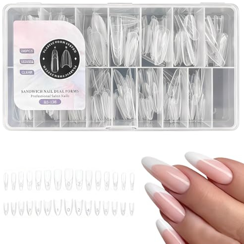 Forms à Ongles Sandwich – 240 Pièces Long Cercle – Ongles en Gel – Pour Extensions Rapides – Débutants et Professionnels – Coupe Résistante