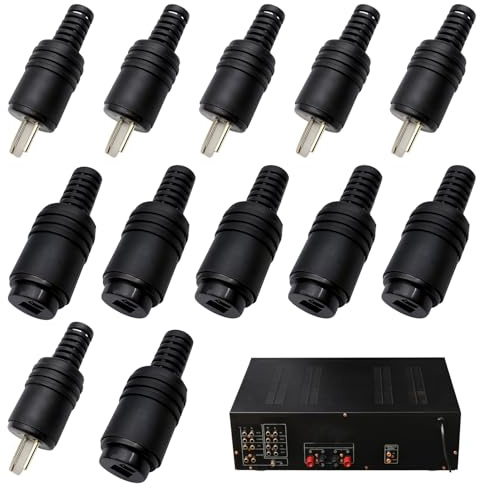 Menibeuty 12 Stück 2 Polige Stecker DIN Lautsprecherstecker und Buchsen mit Schraubklemmen DIN Lautsprecherbuchse, 6 Paar HiFi-Lautsprecherkabelstecker, Männlich/Weiblich Für Selbstmontage