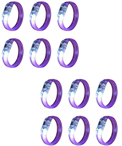 AMISENK 12 Leuchtende Armbänder Für Nachtpartys Konzerte Leuchtende Armbänder Mit Austauschbarer Batterie Acryl Design Mehrfarbiger LED Effekt Wiederverwendbarer Acryl Leuchtstab Mit Austauschbarer