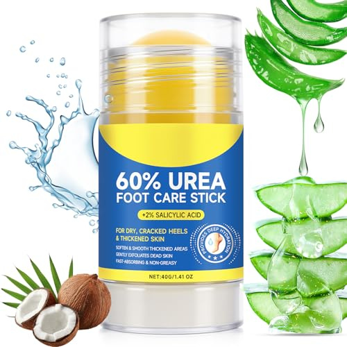 Urea Cream 60 Percent for Feet with 2% Salicylic Acid, Urea Foot Cream for Cracked Heels and Dry Skin, Foot Cream for Very Dry Feet, Hands, Knees & Elbows, Cracked Heel Cream Repair Skin Care