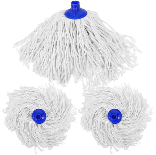 ARTSEWPLY Têtes de Balai à Franges en Fil de Coton Absorbant 3 Pièces, Recharge Lavable pour Balai Serpillère, Remplacement Pratique pour Nettoyage Sols Carrelage et Bois, Entretien Ménager