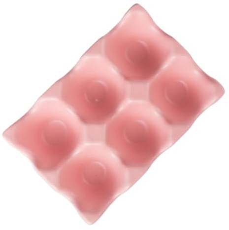 Housoutil Huevera de Cerámica Rosa 6 Rejillas Antideslizante Prueba de Golpes para Almacenamiento Práctico en Cocina