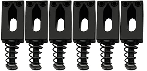 Musiclily Basic 10,5mm ST Gitarren Tremolo Saitenreiter Schwarz 6 Stück | für Strat Tele Style E-Gitarre