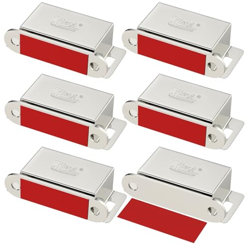 Calamita Porta Jiayi 6 Pezzi Chiusura Magnetica Porta Inox 14KG Forte Chiusure Magnetiche per Ante Cucina Mobili Magnete Porta Chiusura per Cassetti Magneti Armadio Chiusure Chiudiporta Calamita