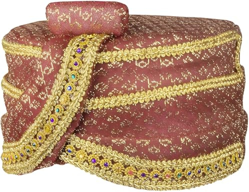 Boland 81031 - Hut Sultan Ali, Kopfumfang bis 59 cm, Rot-Gold, Kopfbedeckung, Mütze, Scheich, Araber, Kostüm, Karneval, Mottoparty