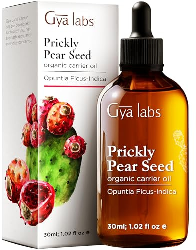 Gya Labs Organic Prickly Pear Seed Oil for Dry Skin - 100% Pure Natural Prickly Pear Oil for Face - Prickly Pear Seed Carrier Oil for Hair, Skin, Face & Nails (30ml)