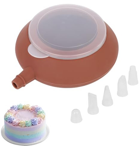 Manga pastelera de silicona, bolígrafo de silicona para decoración de tartas de macarrones y 4 boquillas para hornear, Marron DecoPen, Biberón de Cocina de Silicona para decoración