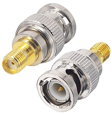 Boobrie SMA auf BNC Adapter 2 Stück SMA Buchse zu BNC Stecker Koaxialstecker Verbinder für HF-Antennen, WLAN-Geräte, WLAN, Ham- oder Handfunkgeräte, Scanner, SDR