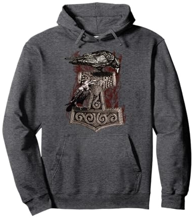 Thor Hammer Odins Raben Wikinger Nordmann Mythologie Pullover Hoodie