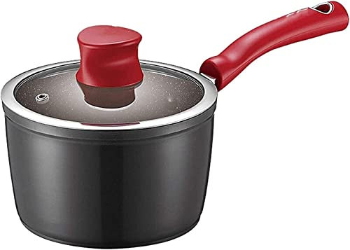 YQBUER Wok 16 cm Aluminiumlegierung Milchtopf Antihaft Kleiner Suppentopf Ergonomischer Einhand-Kochtopf Pfanne Bratpfanne