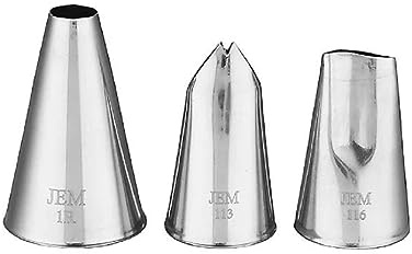 PME NZ1009 Jem Nozzles Set – Large Flowers Collection, Pack of 3, Stainless Steel, Rose