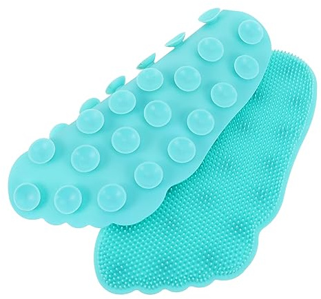 FRCOLOR Silikon Fußschrubber Matte mit Rutschfestem Saugnapf für Dusche Fußmassage und Peeling Geeignet für Trockene und Nasse Füße Kreatives Design Blau