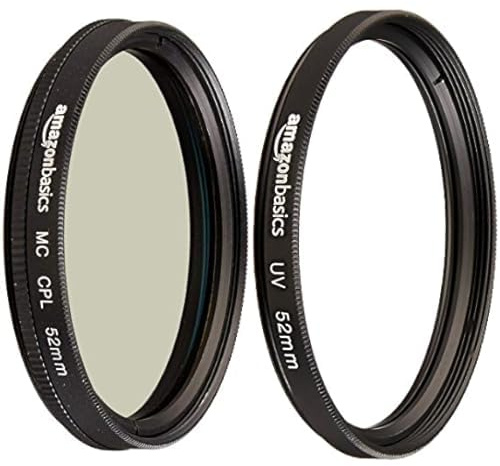 Amazon Basics Filtre de Protection UV + Filtre polarisant Circulaire - 52mm