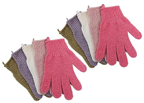 Amosfun 5paare Duschhandschuhe Für Körperpeeling Verdickt Doppelseitig Mit Kordel Zum Aufhängen Maschinenwaschbar Geeignet Für Seife Duschgel Und