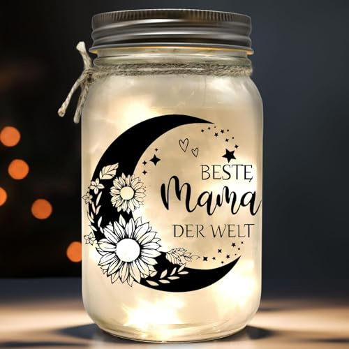 Charfia Geschenke für Mama - LED Flaschenlicht Beste Mama der Welt - Geburtstags- und Muttertagsgeschenk