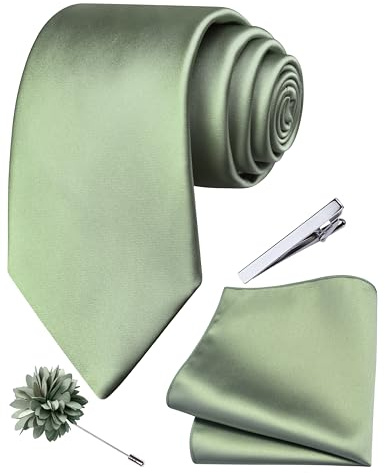 Branduce Krawatten- und Anstecknadel-Set für Herren, 8 cm