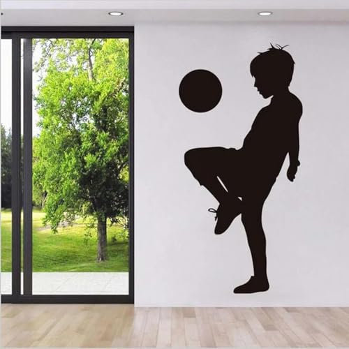 LUXINSHISU Junge spielt Fußball kreative Wandaufkleber Fußball Kinder Tapete Schlafzimmer Sport Wohnzimmer Kunstwandbild PVC Wanddekoration