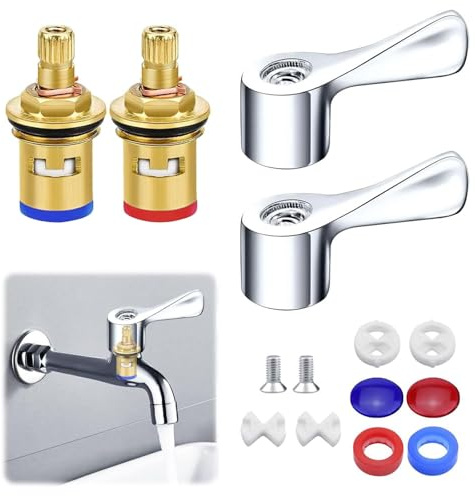 Oiieco 2 Sets Replacement Tap Valves Mixer Tap Cartridge, 1/2 Mixer Tap Cartridge Replacement, Kitchen Mixer tap valves, Kitchen Tap Valves for Kitchen Bathroom Faucet Sink Taps